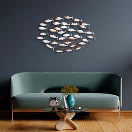 Wallity Alabalık Accesorio de pared de metal Multicolor